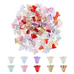 300Pcs 10 Colors Spray Painted Transparent Glass Beads