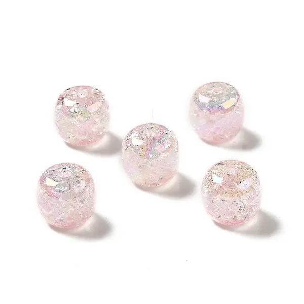 UV Plating Rainbow Iridescent Crackle Acrylic Beads