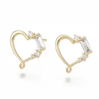 Brass Cubic Zirconia Stud Earring Findings