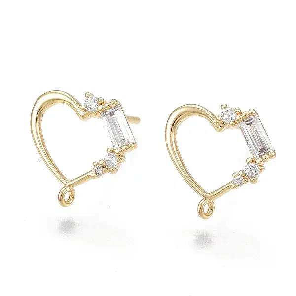 Brass Cubic Zirconia Stud Earring Findings