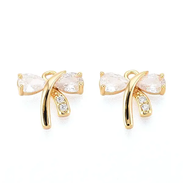 Brass Micro Pave Cubic Zirconia Charms