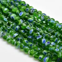 Round Millefiori Glass Beads Strands