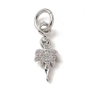 Brass Micro Pave Cubic Zirconia Charms