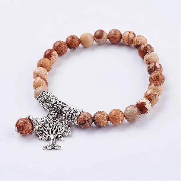 Natural Picture Jasper Stretch Bracelets