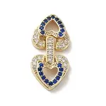 Brass Micro Pave Cubic Zirconia Fold Over Clasps