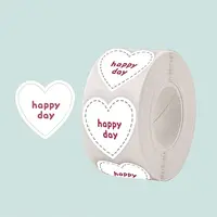 500Pcs Heart with Thank You Roll Stickers