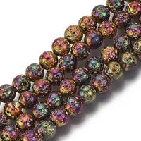 Electroplated Natural Lava Rock Beads Strands