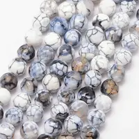 Natural Fire Crackle Agate Bead Strands