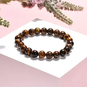 Natural Tiger Eye Beaded Stretch Bracelets