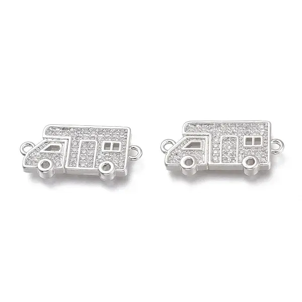 Brass Mirco Pave Clear Cubic Zirconia Links