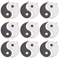40Pcs 2 Colors Alloy Enamel Pendants