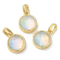Rack Plating Brass with Synthetic Opal Pendants