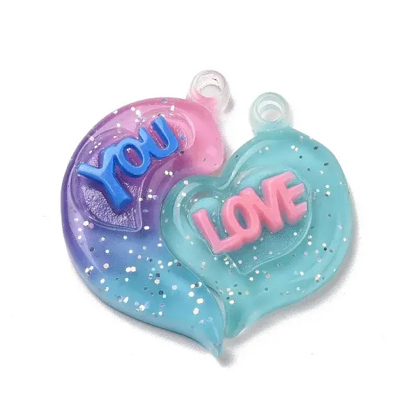 Gradient Color Translucent Resin Pendants