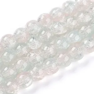 Transparent Crackle Glass Bead Strands