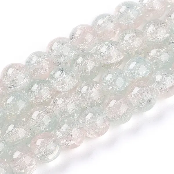 Transparent Crackle Glass Bead Strands