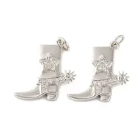 Rack Plating Brass Micro Pave Clear Cubic Zirconia Pendants