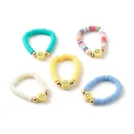 Handmade Polymer Clay Beaded Stretch Rings