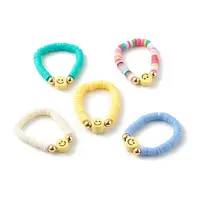 Handmade Polymer Clay Beaded Stretch Rings