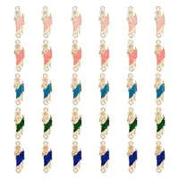 30Pcs 5 Colors Religion Alloy Enamel Connector Charms