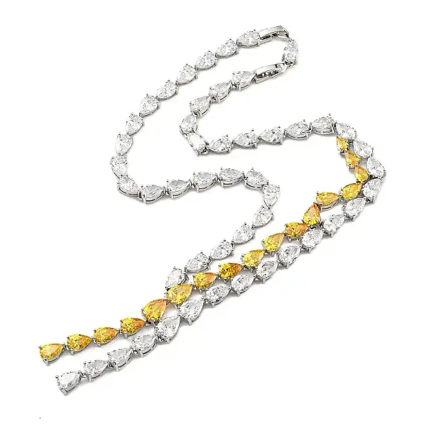 Brass Micro Pave Cubic Zirconia Necklaces