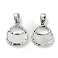 Brass Pave Natural Shell Bag Shape Charms