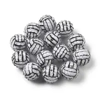 Sport Themed Resin Rhinestone Beads