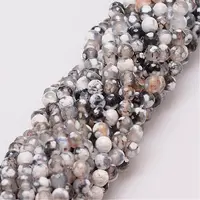 Natural Fire Crackle Agate Bead Strands