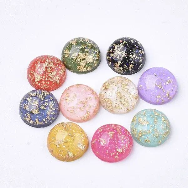 Glitter Translucent Resin Cabochons