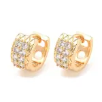 Brass Micro Pave Cubic Zirconia Hoop Earrings