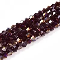 Transparent Electroplate Glass Beads Strands