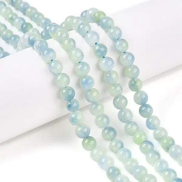 Dyed Natural White Jade Beads Strands