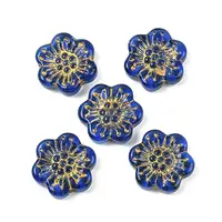 Baking Paint and Golden Metal Enlaced Glass Beads