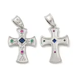 Brass Micro Pave Cubic Zirconia Pendants