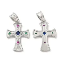 Brass Micro Pave Cubic Zirconia Pendants