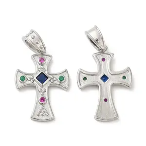 Brass Micro Pave Cubic Zirconia Pendants