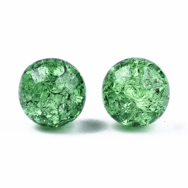 Transparent Crackle Acrylic Round Beads Strands