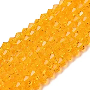 Orange Glass Bicone Beads Strands