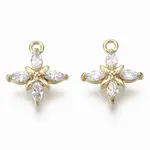 Brass Micro Pave Clear Cubic Zirconia Charms