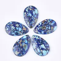 Assembled Synthetic Imperial Jasper and Natural Lapis Lazuli Pendants