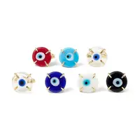 Lampwork Evil Eye Open Cuff Ring