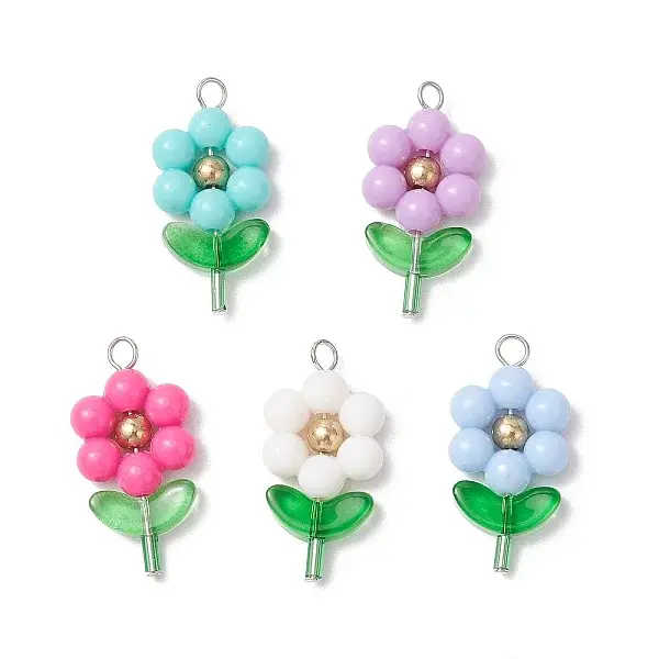 Flower Transparent Acrylic Pendants