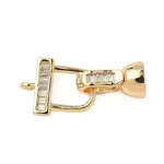 Brass Micro Pave Clear Cubic Zirconia Fold Over Clasps