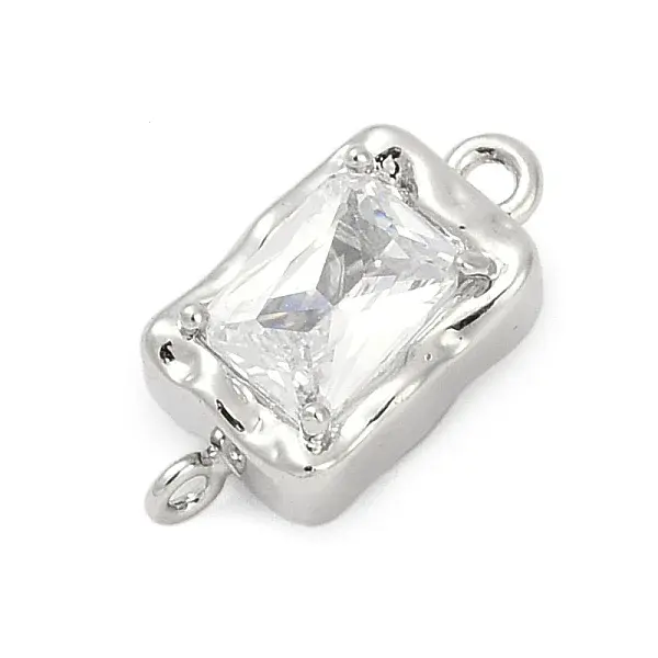 Brass Micro Pave Clear Cubic Zirconia Box Clasps