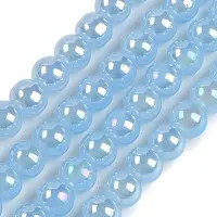 Baking Painted Electroplate Glass Beads Strands