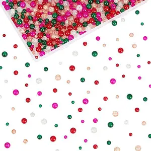750Pcs Spray Painted Crackle Glass Beads Strands