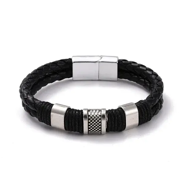 Retro Leather Braided Cord Bracelet for Men