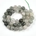 Natural Green Rutilated Quartz Round Beads Strands