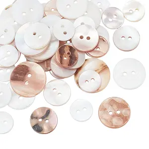 56Pcs 8 Style Natural Shell Buttons