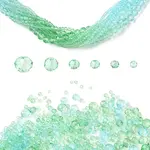 6 Styles Gradient Color Transparent Painted Glass Beads Strands