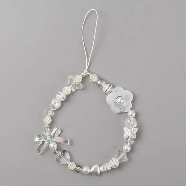 Resin Beaded Mobile Phone Lanyard Wrist Strap